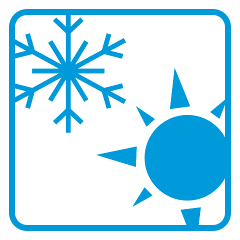 Schneeflocke und Sonne Icon